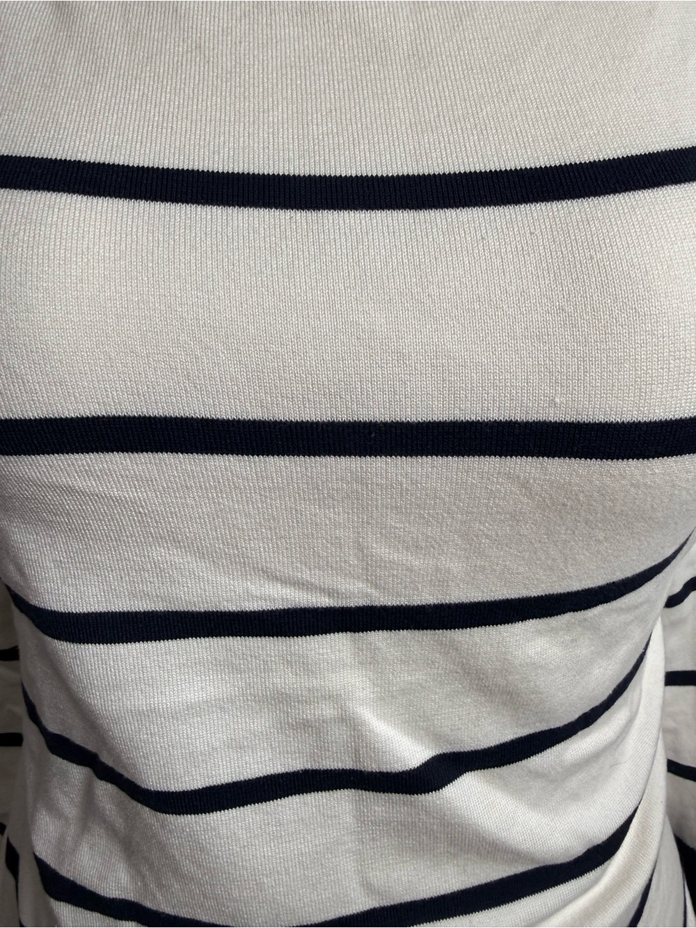 Pendleton Cream and Navy Striped Long-Sleeve Top with Mustard Trim size small - Picture 6 of 11